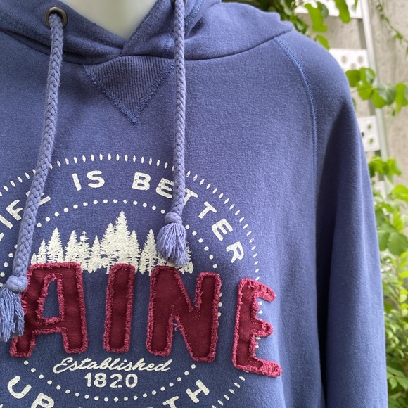 Blue 84 Blue Hoodie with Red and White Embroidery Maine - Picture 6 of 16
